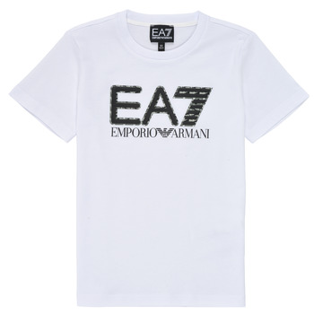 tekstylia Chłopiec T-shirty z krótkim rękawem Emporio Armani EA7 3KBT53-BJ02Z-1100 Biały