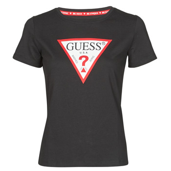 tekstylia Damskie T-shirty z krótkim rękawem Guess SS CN ORIGINAL TEE Czarny