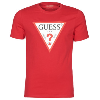 tekstylia Męskie T-shirty z krótkim rękawem Guess CN SS ORIGINAL LOGO TEE Czerwony