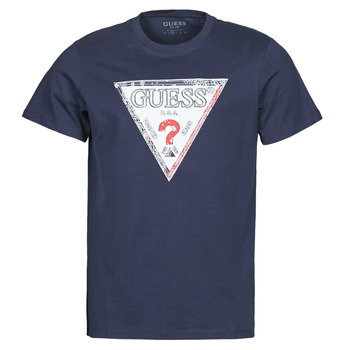 tekstylia Męskie T-shirty z krótkim rękawem Guess TRIESLEY CN SS TEE Marine