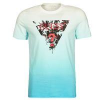 tekstylia Męskie T-shirty z krótkim rękawem Guess PALM BEACH CN SS TEE Niebieski