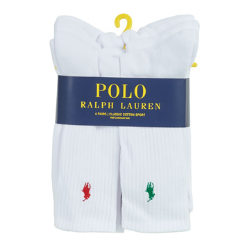 Bielizna Męskie Skarpetki sportowe  Polo Ralph Lauren ASX110 6 PACK COTTON Biały
