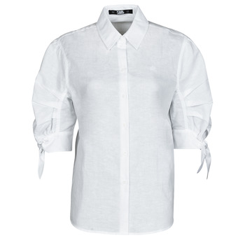 tekstylia Damskie Koszule Karl Lagerfeld LINENSHIRTW/BOWS Biały