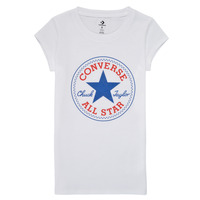 tekstylia Dziewczynka T-shirty z krótkim rękawem Converse TIMELESS CHUCK PATCH TEE Biały