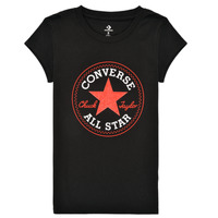 tekstylia Dziewczynka T-shirty z krótkim rękawem Converse TIMELESS CHUCK PATCH TEE Czarny