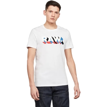 tekstylia Męskie T-shirty z krótkim rękawem G-Star Raw D17112-336-110 WHITE Blanco