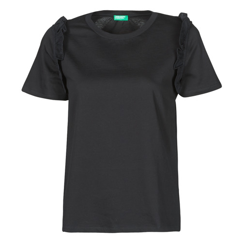 tekstylia Damskie T-shirty z krótkim rękawem Benetton MARIELLA Czarny