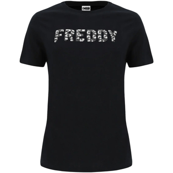 tekstylia Damskie T-shirty z krótkim rękawem Freddy F0WCLT3 Czarny