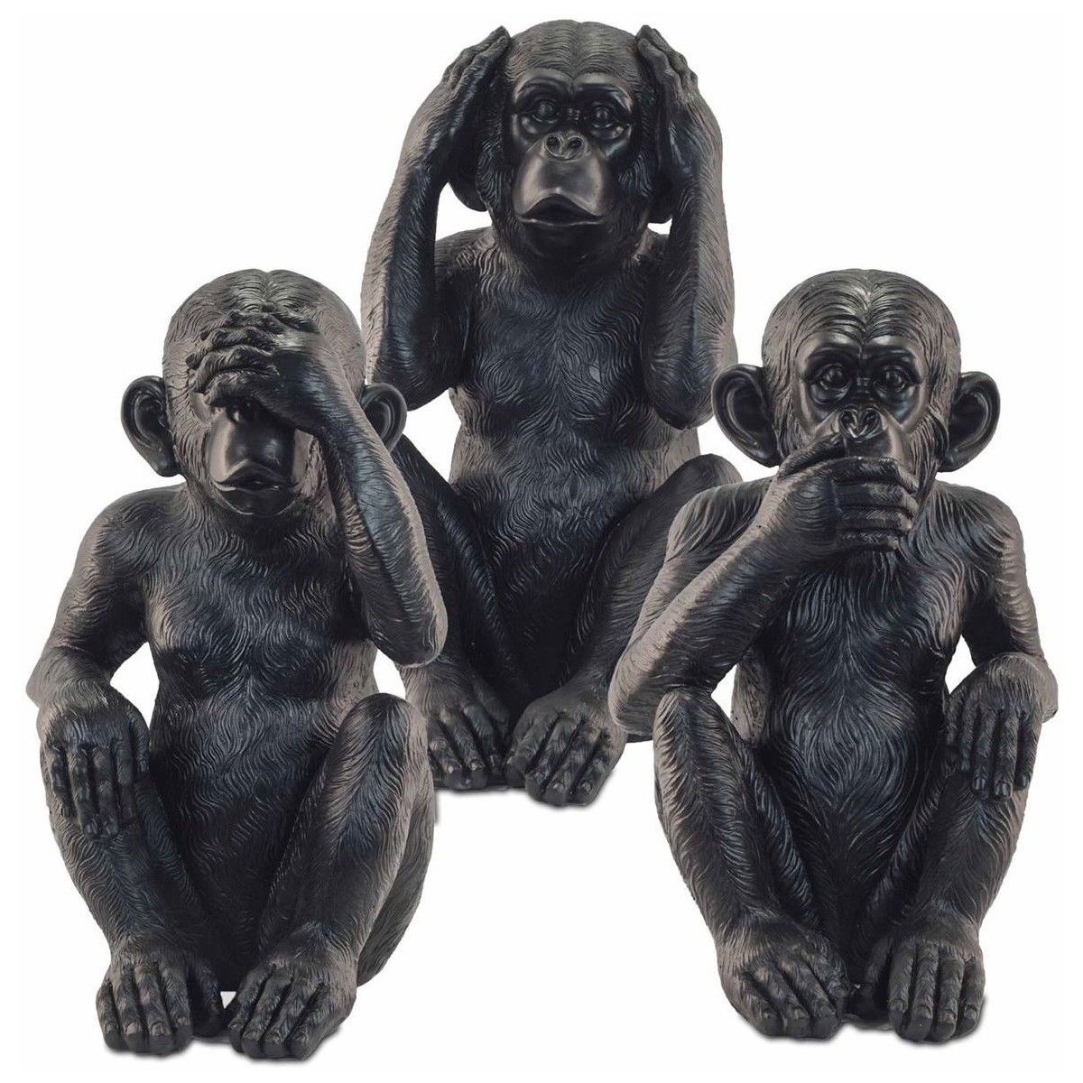 Dom Statuetki i figurki  Signes Grimalt Figurka Małpy 3 Jednostki Czarny