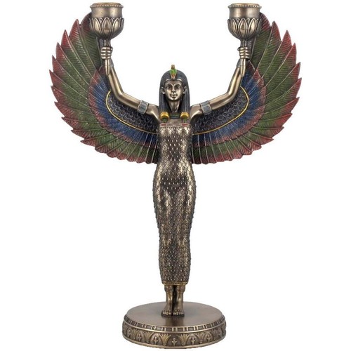 Dom Statuetki i figurki  Signes Grimalt Świecznik Egipskiej Bogini Złoty