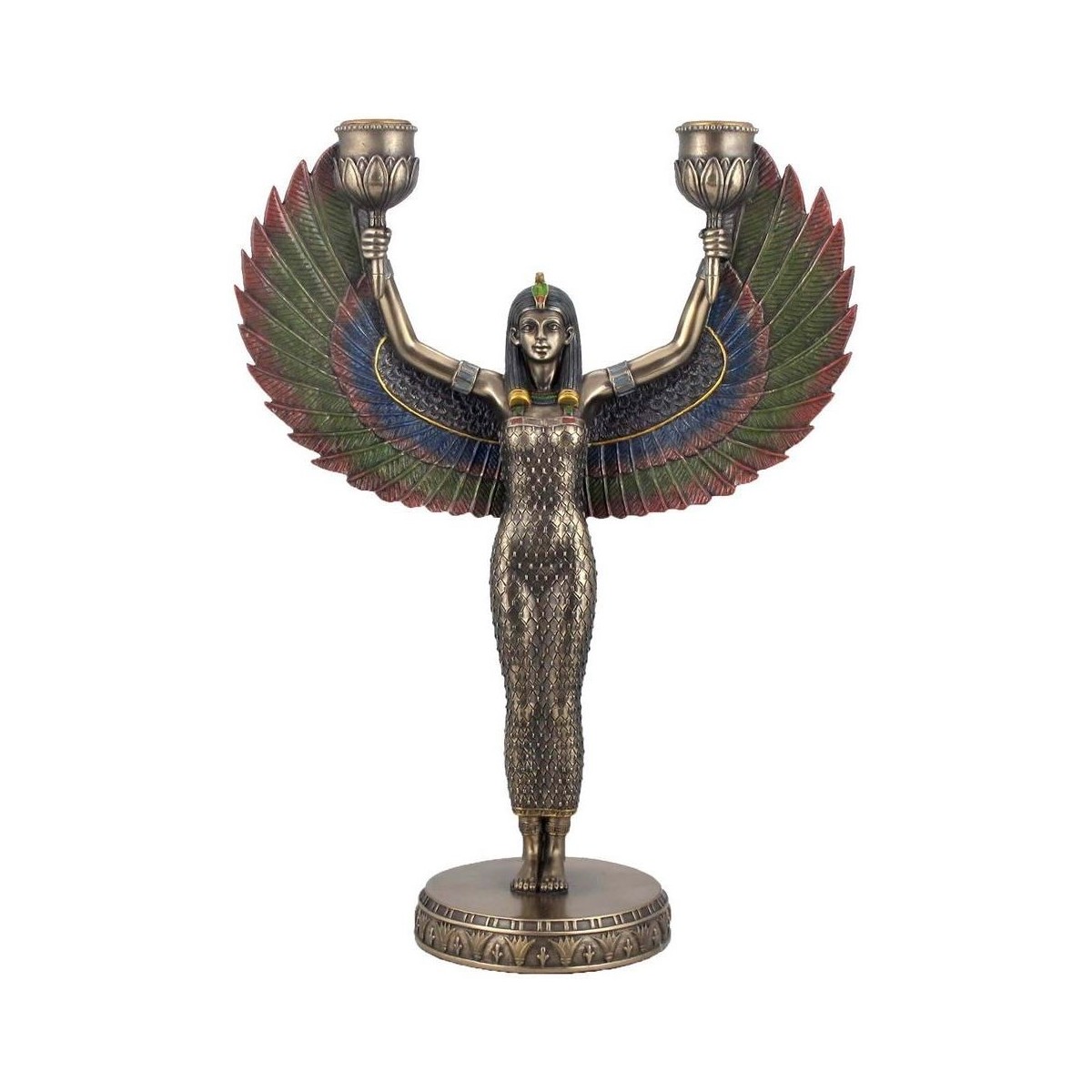 Dom Statuetki i figurki  Signes Grimalt Świecznik Egipskiej Bogini Złoty