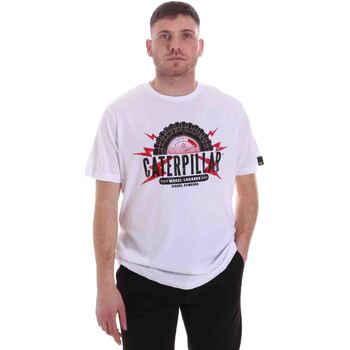 tekstylia Męskie T-shirty z krótkim rękawem Caterpillar 35CC2510232 Biały