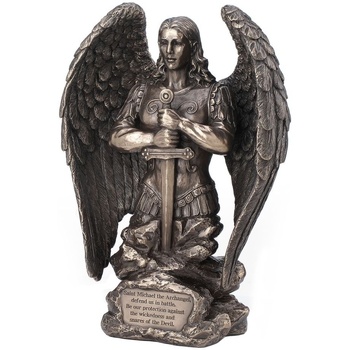 Dom Statuetki i figurki  Signes Grimalt Święty Michał Modlący Się Brąz Srebrny