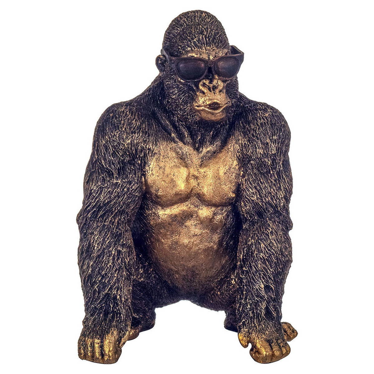 Dom Statuetki i figurki  Signes Grimalt Siedzące Okulary Z Orangutanem Złoty