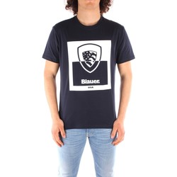 tekstylia Męskie T-shirty z krótkim rękawem Blauer 21SBLUH02131 Niebieski