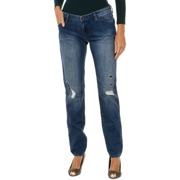 tekstylia Damskie Spodnie Armani jeans 6X5J06-5DZJZ-1500 Niebieski