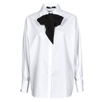 tekstylia Damskie Koszule Karl Lagerfeld KL MONOGRAM POPLIN SHIRT Biały