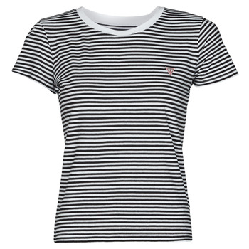 tekstylia Damskie T-shirty z krótkim rękawem Guess ES SS GUESS LOGO BABY TEE Czarny / Biały