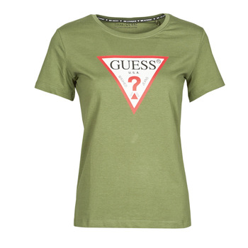 tekstylia Damskie T-shirty z krótkim rękawem Guess SS CN ORIGINAL TEE Kaki