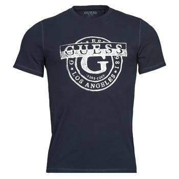 tekstylia Męskie T-shirty z krótkim rękawem Guess DOUBLE G CN SS TEE Marine