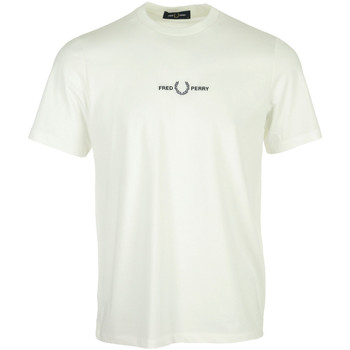 tekstylia Męskie T-shirty z krótkim rękawem Fred Perry Embroidered T-Shirt Beżowy