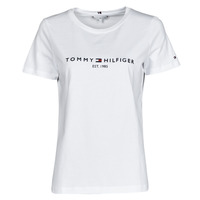 tekstylia Damskie T-shirty z krótkim rękawem Tommy Hilfiger HERITAGE HILFIGER CNK RG TEE Biały