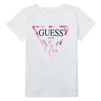 tekstylia Dziewczynka T-shirty z krótkim rękawem Guess BELINDA Biały