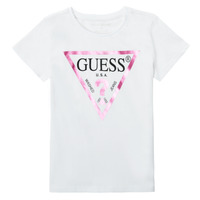 tekstylia Dziewczynka T-shirty z krótkim rękawem Guess SECRA Biały