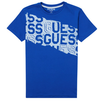 tekstylia Chłopiec T-shirty z krótkim rękawem Guess LISTIN Niebieski