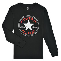 tekstylia Chłopiec T-shirty z długim rękawem Converse CHUCK PATCH LONG SLEEVE TEE Czarny