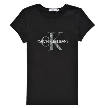 tekstylia Dziewczynka T-shirty z krótkim rękawem Calvin Klein Jeans VOYAT Czarny