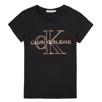 tekstylia Dziewczynka T-shirty z krótkim rękawem Calvin Klein Jeans TIZIE Czarny