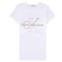 tekstylia Dziewczynka T-shirty z krótkim rękawem Calvin Klein Jeans TIZIE Biały