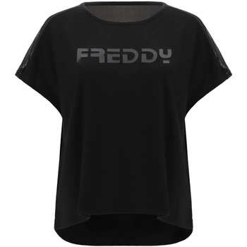 tekstylia Damskie T-shirty z krótkim rękawem Freddy S1WTBT3 Czarny
