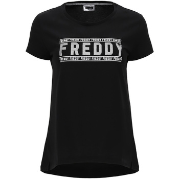 tekstylia Damskie T-shirty z krótkim rękawem Freddy S1WCLT2 Czarny