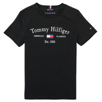 tekstylia Chłopiec T-shirty z krótkim rękawem Tommy Hilfiger YASSINE Czarny