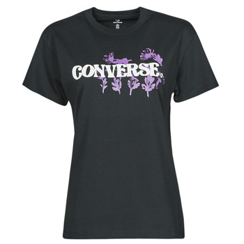 tekstylia Damskie T-shirty z krótkim rękawem Converse HYBRID FLOWER RELAXED TEE Czarny