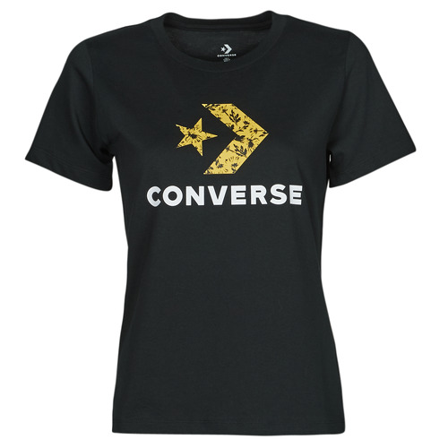tekstylia Damskie T-shirty z krótkim rękawem Converse STAR CHEVRON HYBRID FLOWER INFILL CLASSIC TEE Czarny