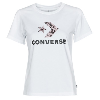 tekstylia Damskie T-shirty z krótkim rękawem Converse STAR CHEVRON HYBRID FLOWER INFILL CLASSIC TEE Biały