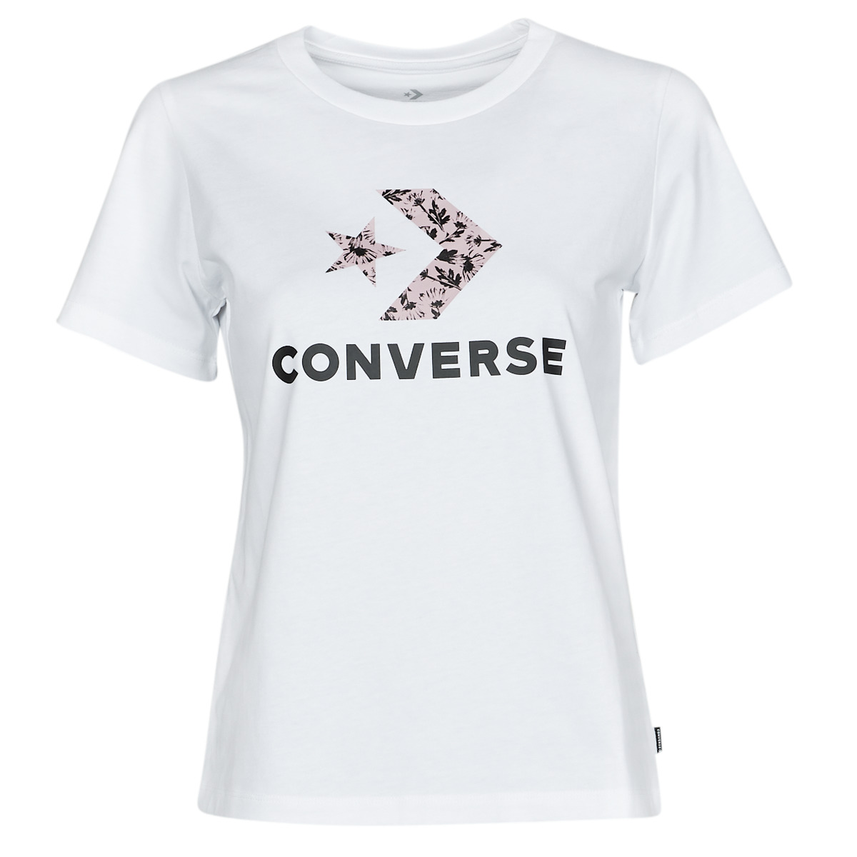 tekstylia Damskie T-shirty z krótkim rękawem Converse STAR CHEVRON HYBRID FLOWER INFILL CLASSIC TEE Biały