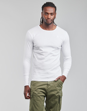 tekstylia Męskie T-shirty z długim rękawem G-Star Raw BASE R T LS 1-PACK Biały