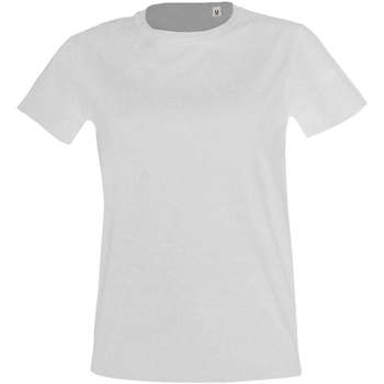 tekstylia Damskie T-shirty z krótkim rękawem Sols Camiseta IMPERIAL FIT color Blanco Biały