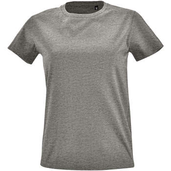 tekstylia Damskie T-shirty z krótkim rękawem Sols Camiseta IMPERIAL FIT color Gris mezcla Szary