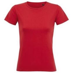 tekstylia Damskie T-shirty z krótkim rękawem Sols Camiseta IMPERIAL FIT color Rojo Czerwony