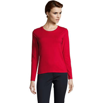 tekstylia Damskie T-shirty z długim rękawem Sols Camiseta imperial Women Czerwony