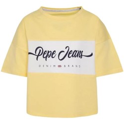 tekstylia Dziewczynka T-shirty z krótkim rękawem Pepe jeans  Żółty