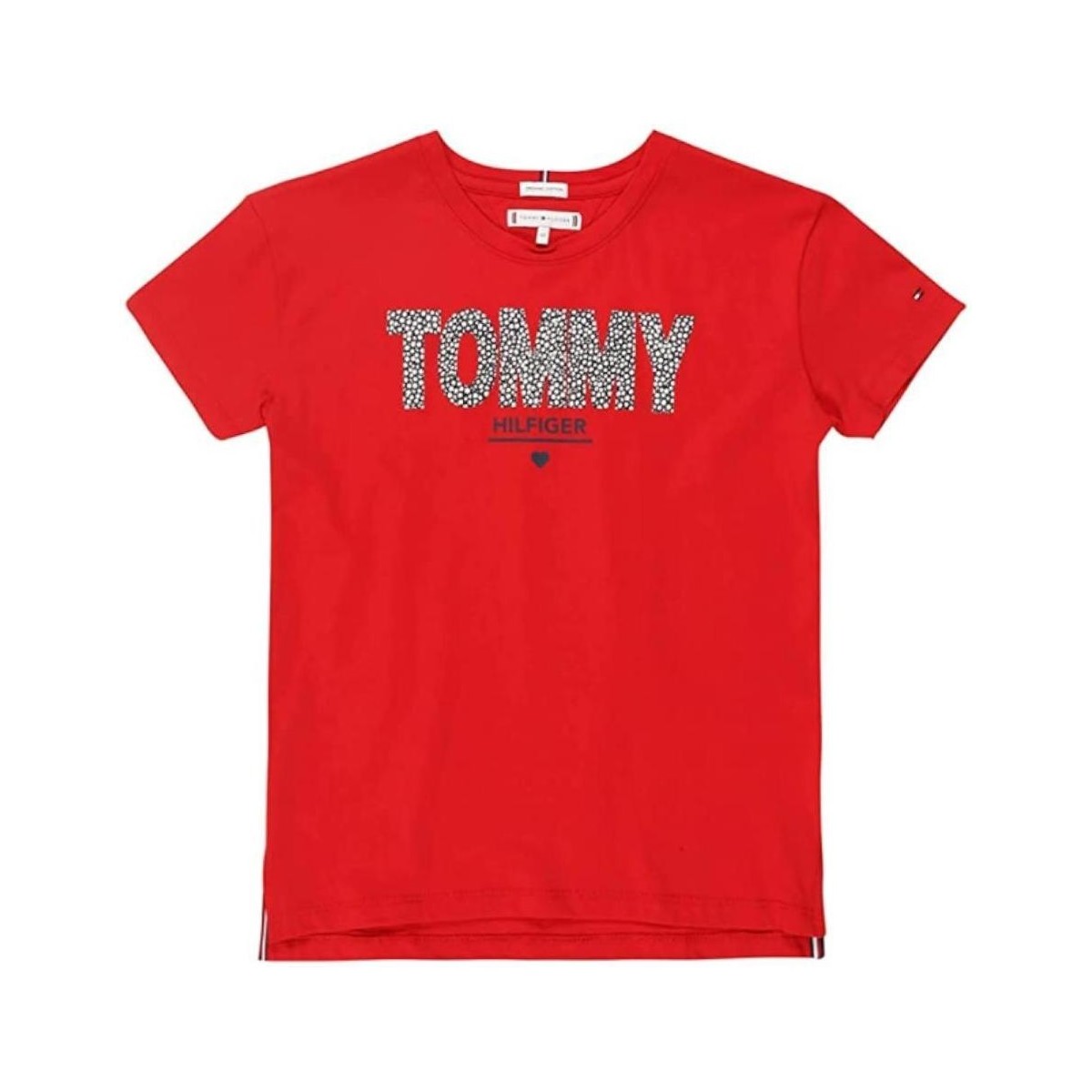 tekstylia Dziewczynka T-shirty z krótkim rękawem Tommy Hilfiger  Czerwony