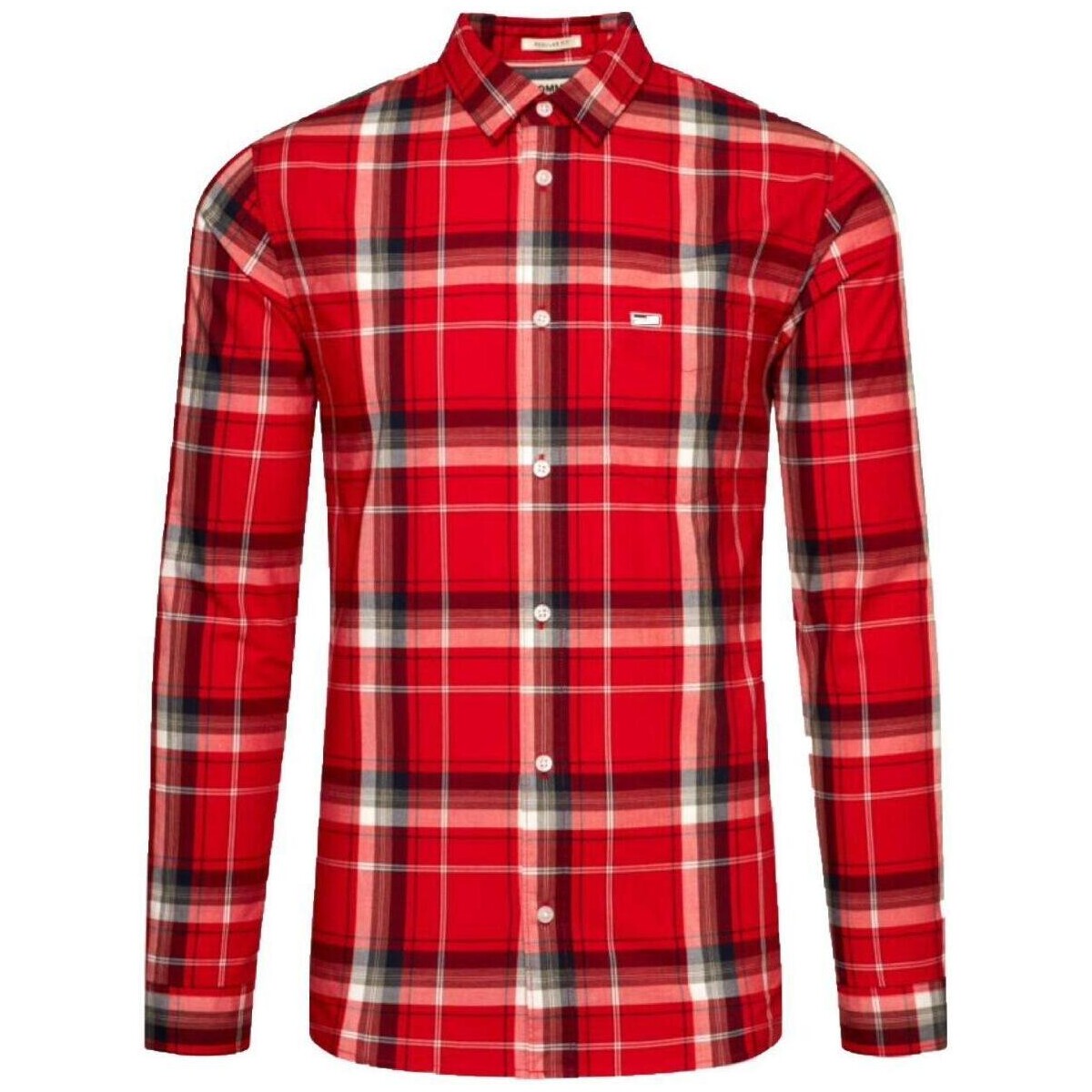 tekstylia Męskie Koszule z długim rękawem Tommy Hilfiger  Czerwony