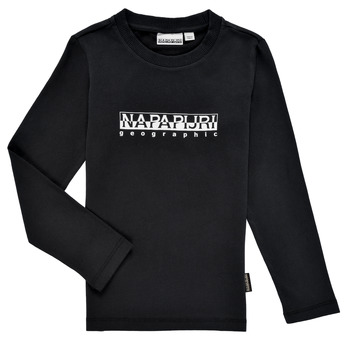 tekstylia Chłopiec T-shirty z długim rękawem Napapijri S-BOX LS Czarny