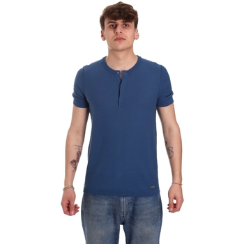 tekstylia Męskie T-shirty z krótkim rękawem Gaudi 011BU53007 Niebieski